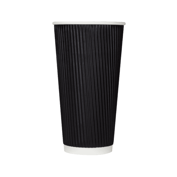 Karat 20oz Ripple Paper Hot Cups - Black (90mm) - 500 ct - Walmart.com