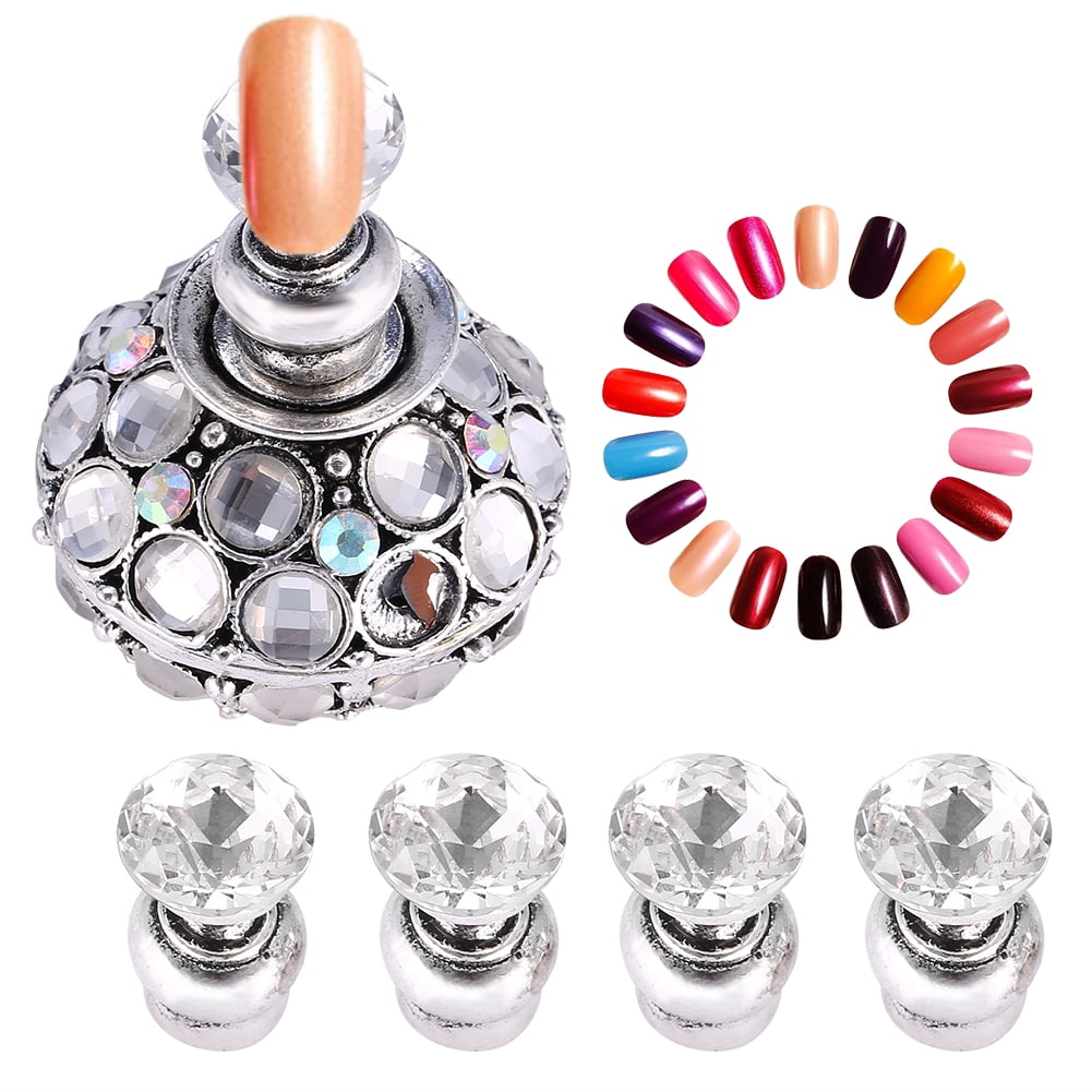 WALFRONT 2 Colors Nail Tip Practice Stand Base Lotus Holder