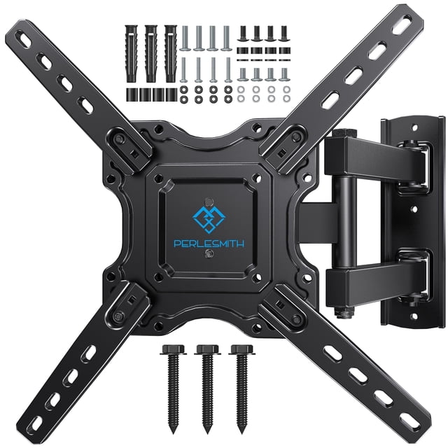 PERLESMITH Soporte de pared para TV de movimiento completo con certificación UL para la mayoría de televisores OLED 4K curvados planos de 26 a 60 pulgadas de hasta 77 libras, soporte de pared para TV