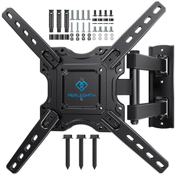 PERLESMITH Soporte de pared para TV de movimiento completo con certificación UL para la mayoría de televisores OLED 4K curvados planos de 26 a 60 pulgadas de hasta 77 libras, soporte de pared para TV