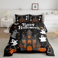 thumbnail image 2 of jejeloiu Spooky Castle Bedding Comforter Set,Happy Halloween Twin Comforter Sets,Cute Ghost Pumpkin Bedding Set For Child,Microfiber Bedroom Decor Reversible,2pcs, 2 of 8