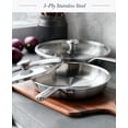 thumbnail image 3 of Merten & Storck Tri-Ply Stainless Steel Induction 10" & 12" Fry Pan Set with Lids, Silver, 3 of 8