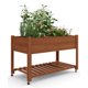 thumbnail image 1 of Cama de Jardín Elevada de Madera – Con Ruedas y Estante Inferior – Macetero Rectangular Robusto – Incluye Forro Protector – Fácil de Mover – Patio y Terraza – Color Roble, 1 of 6