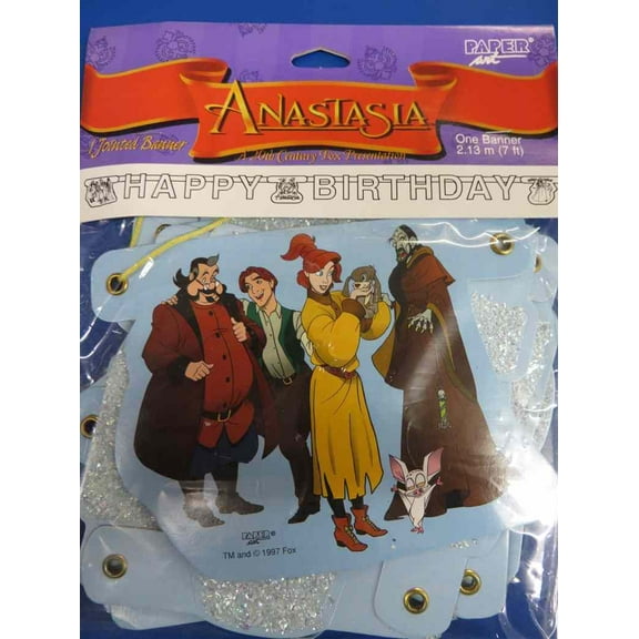 RARE Anastasia 1997 Film Disney Movie Birthday Party Decoration Jointed Banner