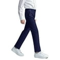 thumbnail image 3 of Kids Uniforms For Boys Straight Pants With Pockets Pull On Chino Pants Stretch Pants Boy Navy Uniform Pants Back To School Clothes For Boys Kids Boys Pants Size 7-8 Years, 3 of 5