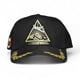 thumbnail image 2 of Vago Style Gorra Triángulo Dorado Snapback Negra Visera Curva de Gamuza, 2 of 5