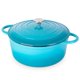 thumbnail image 1 of Olla holandesa de hierro fundido con tapa – Cacerola esmaltada antiadherente apta para horno – Batería de cocina resistente para horno holandés – Azul, 7.3 cuartos, 30 cm – de Nuovva, 1 of 5