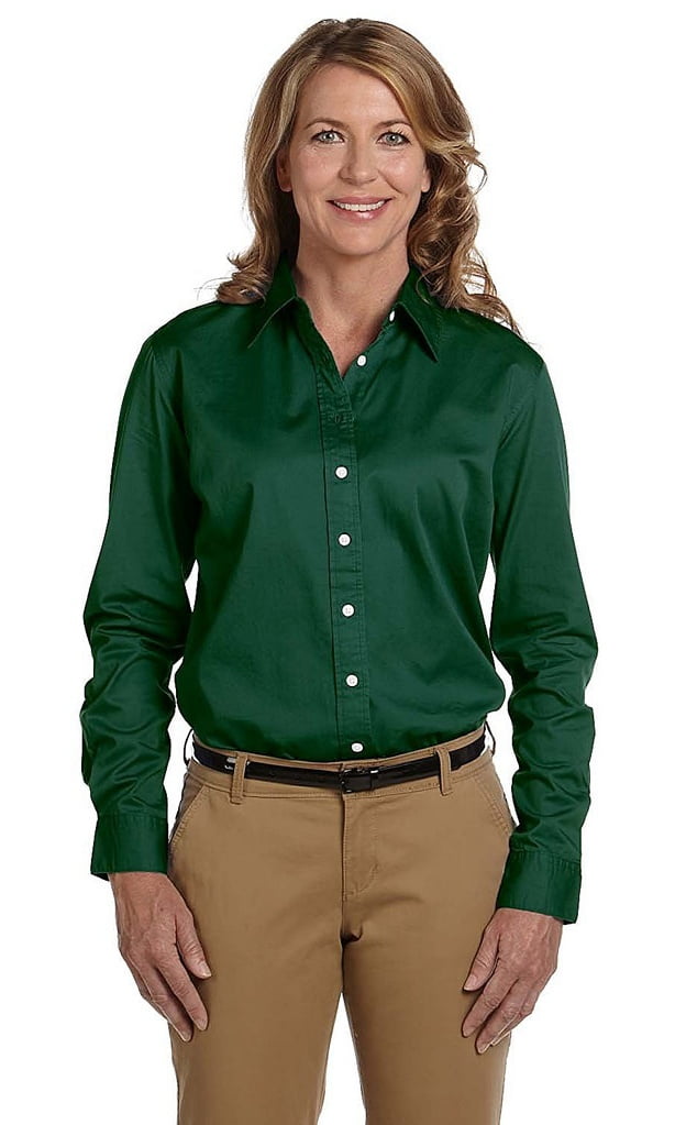 Ladies' 32 Singles LongSleeve Twill Button Down Shirt Chestnut Hill