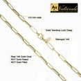 thumbnail image 2 of Au Naturale 14k Yellow Gold Capsule Paperclip Link Chain Necklace (4.6 mm, 16 inch) | Made in Italy, 2 of 7