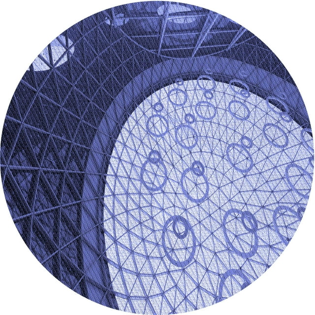 Ahgly Company Tapis Rond Lavable en Machine Intérieur Transitionnel Bleu Ciel, 7 Pieds Rond