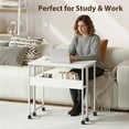 thumbnail image 2 of QinaQin Table Pliante de 31,5 Po avec Tablette de Rangement et Roues, Bois, 2 of 7