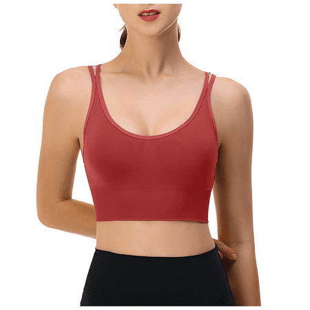 Fulorrnie Bras for Women Plus Size Supportive No Underwire Comfort Back Smoothing Multiway Sport Moisture Wicking Compression Bra Red XXL