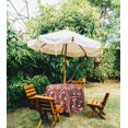 thumbnail image 2 of Vargottam Nappe Ronde Intérieure/extérieure 58 Pouces avec Trou pour Parasol et Fermeture Éclair, Nappe Imperméable, Nappes pour Table de Jardin - Rouge et Gris, 2 of 7