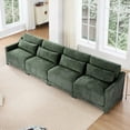 thumbnail image 5 of Modern Solid Wood Frame Four-Seater Chenille Sofa 220×80×75cm for Hotels & Lounges, 5 of 25