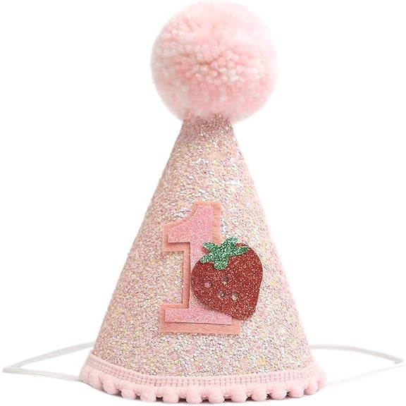Handcrafted Strawberry Birthday Hat - Unique Pink Party Headwear - Perfect First Celebration Accessory