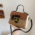 thumbnail image 3 of Bolso de hombro elegante para mujer, pequeño, cuadrado, con estampado retro a la moda y contraste de colores, 3 of 6