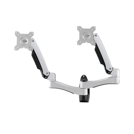 UPC: 0650177223971 | Amer Networks Long Articulating Dual Monitor Wall Mount  Silver