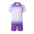 thumbnail image 3 of Avtoify Summer Girls Short Sleeve Round-Neck Shirts Dry Breathable Short Sleeve Top Pocket Shorts 2 Piece Unisex Soccer Outfit for Kids Aged 4-14 Daily Pack, 3 of 10