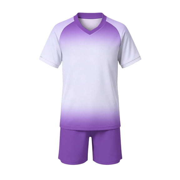 Yuanlook Kids Matching Outfit Set for Boys Girls Soccer Training Jersey and Shorts Quick Dry Breathable Athletic Team Uniform