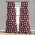 thumbnail image 5 of Ambesonne Abstract Curtains, Pastel Colored Motifs, Pair of 28"x95", Coral Beige and Purple, 5 of 5