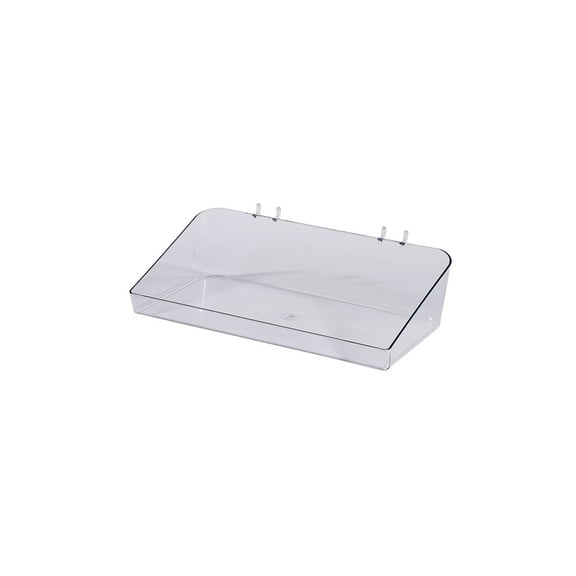 Clear Plastic Tray for Slatwall - 6½”L x 12”W x 3”D - Set of 2