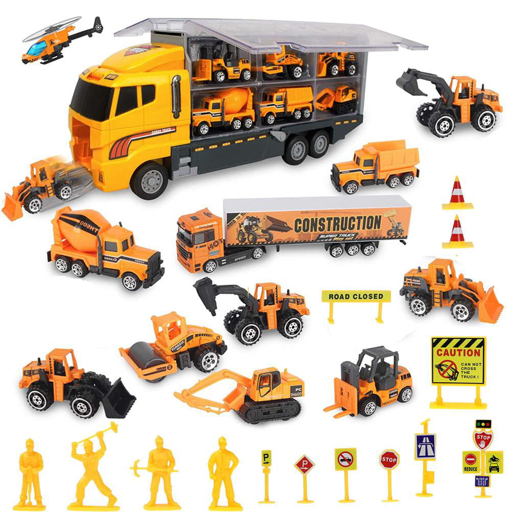 Truck Toy Sets,Construction Cargo Transport Vehicles Playset,Gifts for Boys Kids