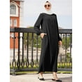 thumbnail image 3 of IBTOM CASTLE Abayas for Women Muslim Dress Prayer Clothes Zipper Maxi Long Robe Kaftan Dresses Islamic Dubai Loose Abaya Dress M Black, 3 of 8