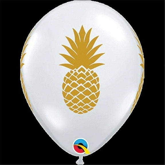 11 inch Qualatex Pineapple - Diamond Clear Latex Balloons (50 Pack) - Party Supplies Decorations