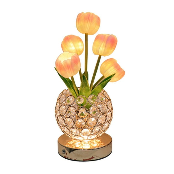 Tulip Night Light Light Light Luxury Decorative Table Lamp Bedroom Bedside Lamp Crystal Ambiance Light 3 Color Temperatures (Cool White/Warm White/Neutral Light) for Living Room Bedroom Bedside