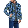 thumbnail image 3 of Zip Up Hoodies for Men - Blue Flowers Long Sleeve Comfrt Men'S Fashion Hoodies & Sweatshirts, Jackets for Men Hoodies Pullover Clothing Clothes with Pouch, 3 of 5
