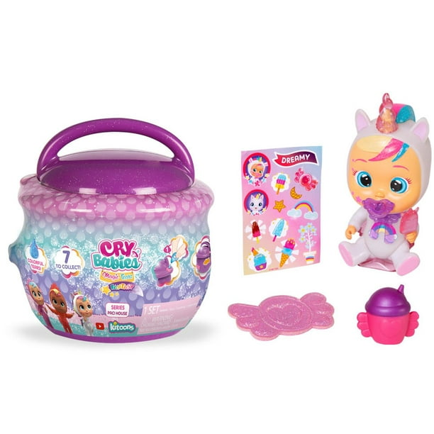Cry Babies Magic Tears Paci House Mixer Doll Playset, 9 Pieces