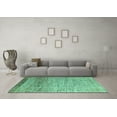 thumbnail image 3 of Ahgly Company Machine Washable Indoor Round Abstract Turquoise Blue Modern Area Rugs, 6' Round, 3 of 4
