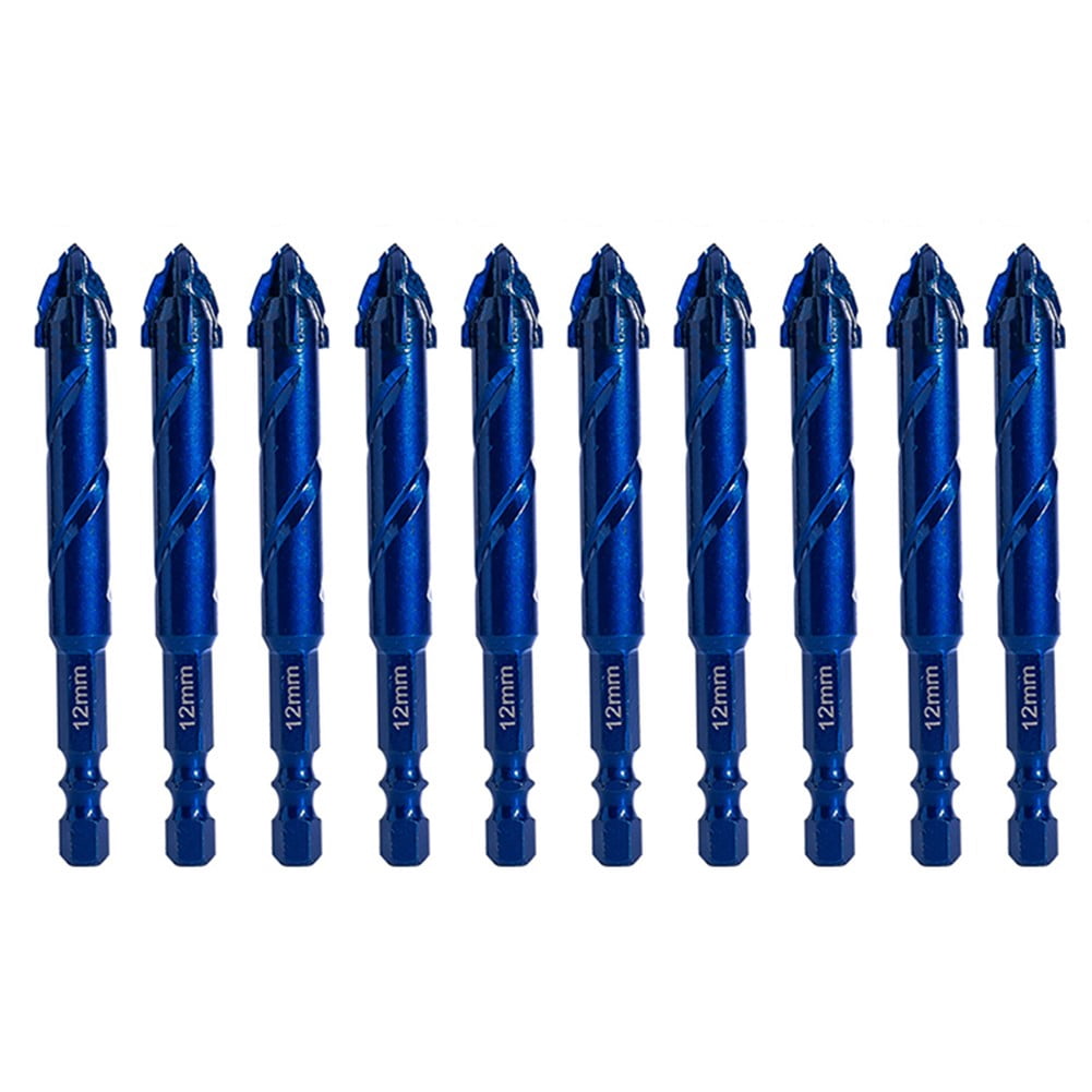yaaqii 10pcs Masonry Drill Bit Set Eccentric Drill Bits for Glass Tile Wood Punching