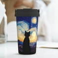 thumbnail image 6 of Fotbe Cat Under Starry Skies Printed Insulated Travel Coffee Mug Spill Proof Leak Proof Stainless Steel Coffee Tumbler Reusable Coffee Cups with Lids Thermos, 6 of 8