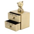 thumbnail image 4 of Tooth Box, Drawer Opening Design Teeth Saver Box Cute Bear-Shape Durable Sturdy With 2 Drawers For Collection For Growth Memorial For Gift For Children Green Patina,Ancient Tin, 4 of 8