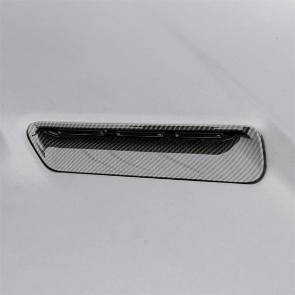 Furulu Carbon Fiber Look Engine Hood Air Vent Intlet Cover Trim For Dodge Challenger 2015-2022