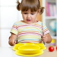 thumbnail image 4 of Bearachild de cena para niños, alimentación de silicona, frutas, dividido, cuenco, forma de pata, vajilla de alimentación, juguete para Mostrada Amarillo Bearachild HA003350-06, 4 of 6