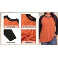 thumbnail image 5 of WellSize Plus Size T Shirts for Women Color Block Long Sleeve Fall Tops Casual Tee Crew Neck Blouses, 5 of 8