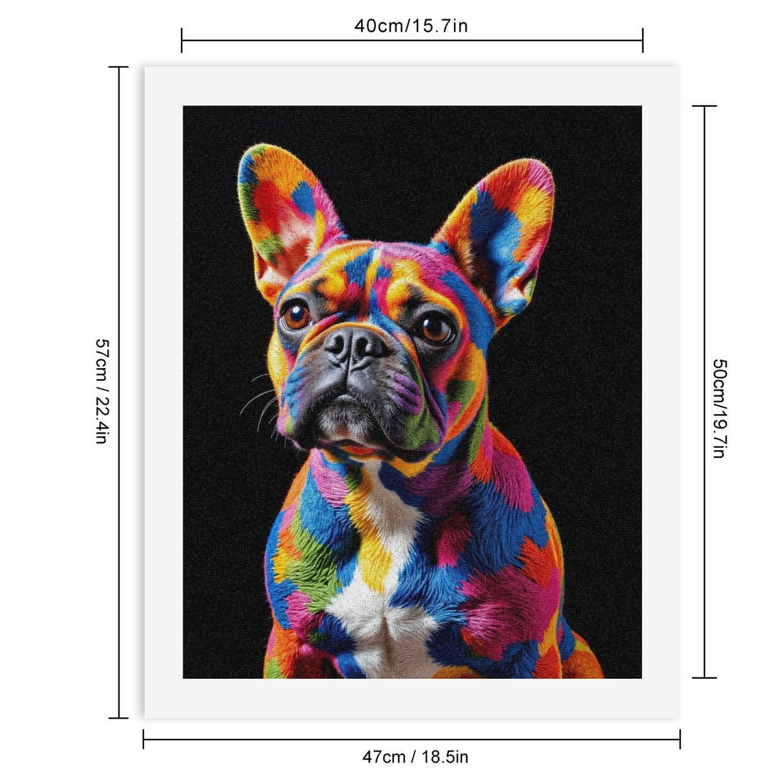 Paint By Numbers Kit for Adults Beginner - DIY Colorful Vibrant Dog Art Design Canvas Painting Kits for Adults, Frameless Paint By Number for Adults for Home Wall Decor 16x20 Inch