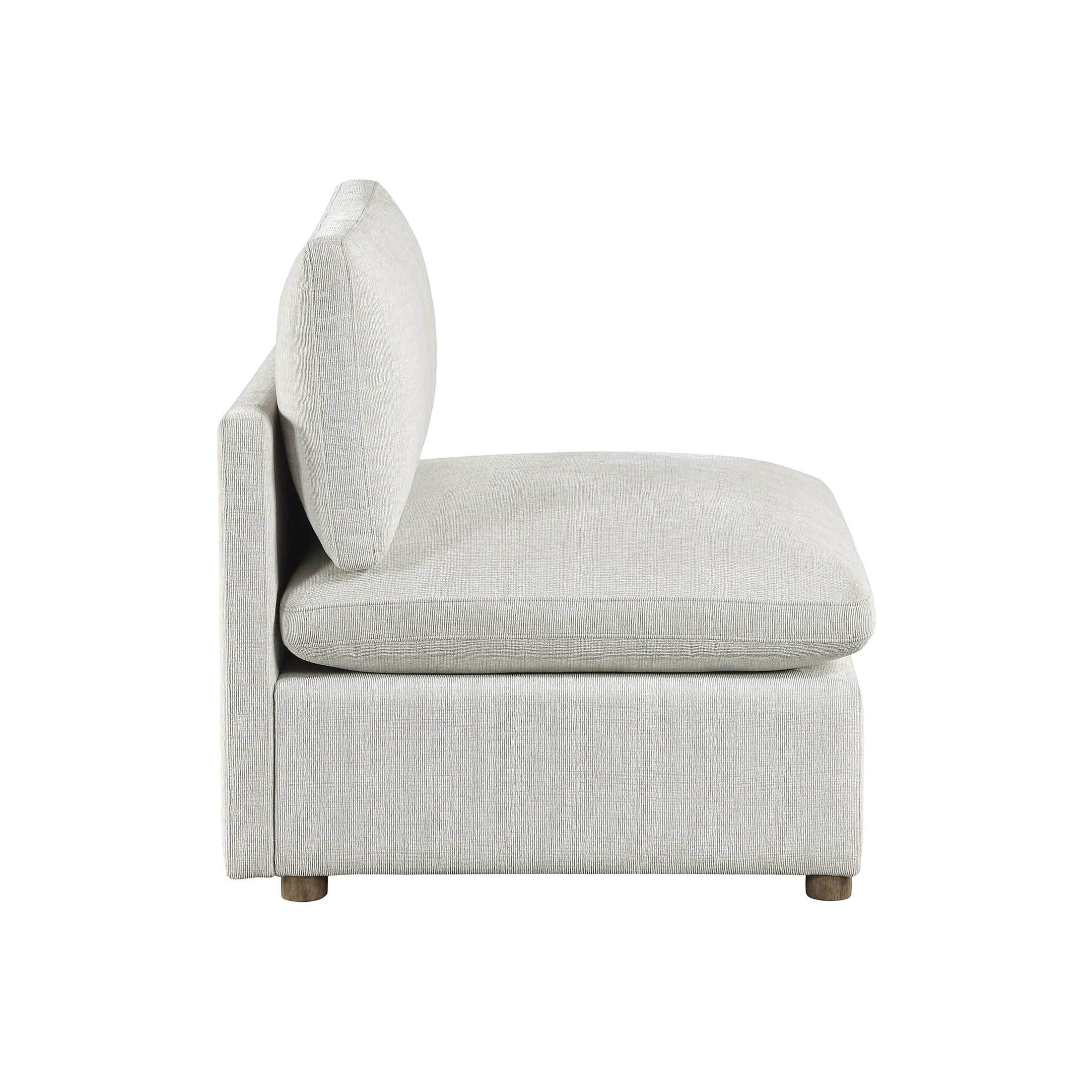 OakvillePark Velmont Sectional Sofa Modular Unit, Chenille Armless Chair, Beige