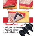 thumbnail image 2 of NeverCurl's Best V Shape Design to Instantly Stops Rug Corner Curling. Safe for Wood Floors. for Indoor & Outdoor Rugs. NOT an Anti-Slip Version. Made USA. Patent Pending, 2 of 2
