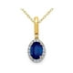 1.00 Carat (ctw) Pendentif Saphir Bleu Naturel avec Diamants en Or Jaune 14 Carats – image 1 sur 4