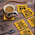 thumbnail image 3 of Inkdotpot Set of 6 Drink Coasters Easy Clean 4-inch SquareCoastersCork Base-Reusable- Quotes, 3 of 8