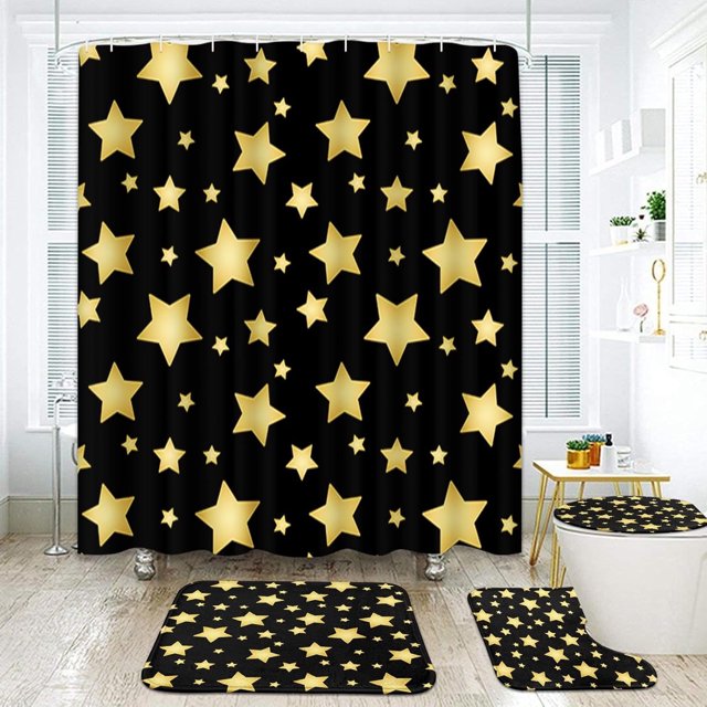 Juego de 4 cortinas de ducha con collage de fotos, faro marino, barcos de vela, madera marina, con alfombrillas antideslizantes, tapa de inodoro y alfombrilla de baño, juego de decoración para baño