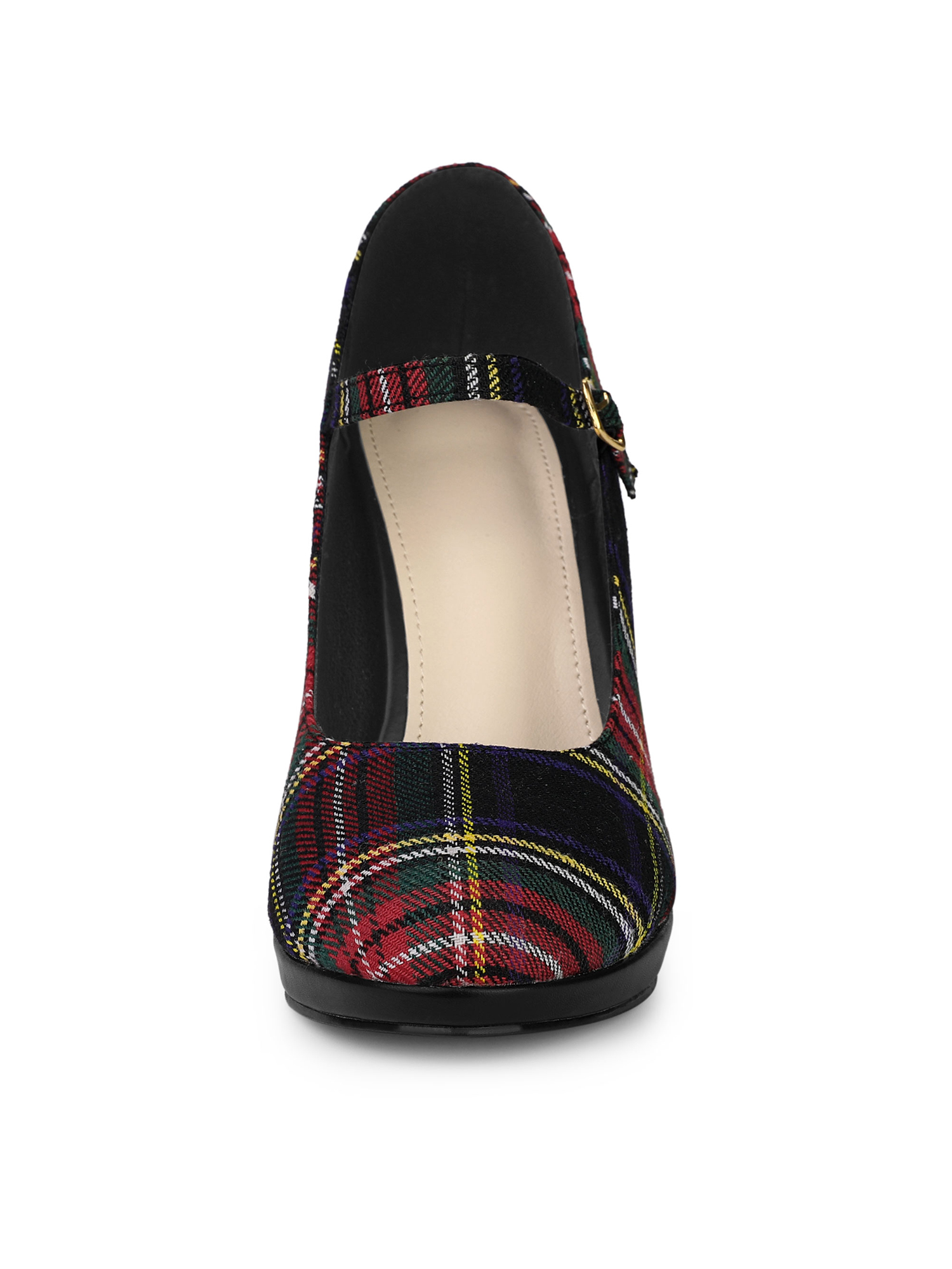 Unique Bargains Women's Houndstooth Platform Stiletto Heels Pumps