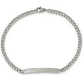 thumbnail image 2 of Solid Chisel Stainless Steel Polished Flat Curb Chain ID Bracelet - 8.5", 2 of 6
