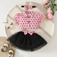 thumbnail image 2 of TAIAOJING Toddler Girls Short Sleeve Dot Prints Coat Tops Skirts Outfits Sets Boho 18-24M, 2 of 6