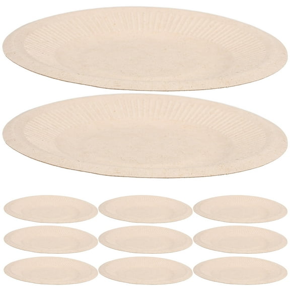 HEATSHAKING Paper Platters Beige Pulp 50Pcs 5In