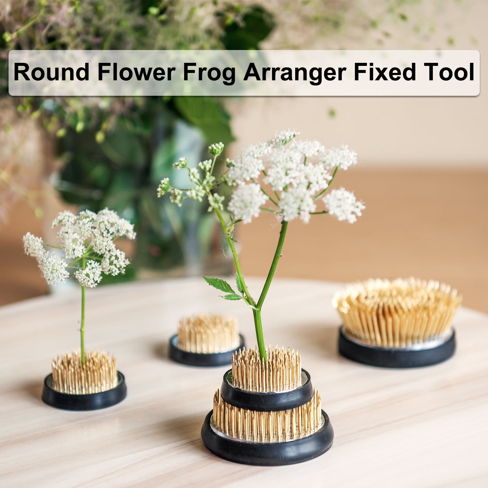 Uxcell 8Pcs Flower Frog, Round Stainless Floral Frogs, Flower Arranger Fixed Tool Pin Frog (Silver, 0.1")
