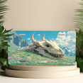 thumbnail image 4 of 1 Pcs 2D Flat License Plate Covers & Frames, Dinosaur Skeleton For Decorative Front, Waterproof For Decoration Aluminum License Plate Covers & Frames Cover For Men Women, 12" X 6", 4 of 6